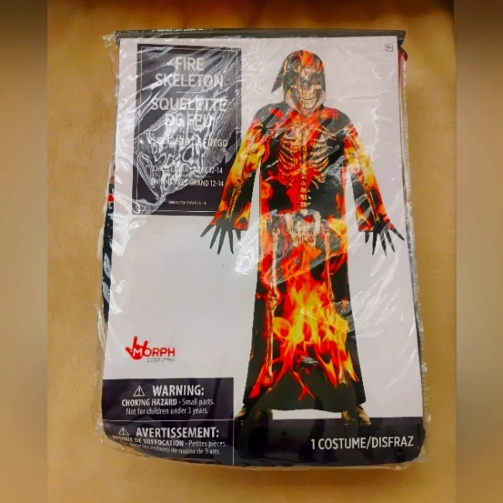 Morphe Halloween Flame Costume Flame skeleton SZ 12/14 NWT